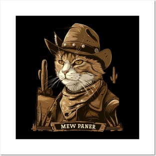 Cat Cowboy Paws & Spurs Posters and Art